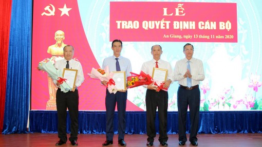 An Giang: Trao quyết định cán bộ thuộc diện Ban Thường vụ Tỉnh ủy quản lý