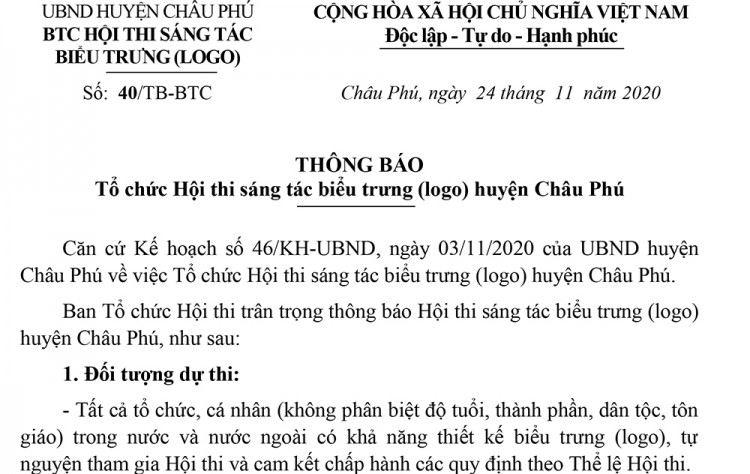 Tổ chức Hội thi sáng tác biểu trưng huyện Châu Phú