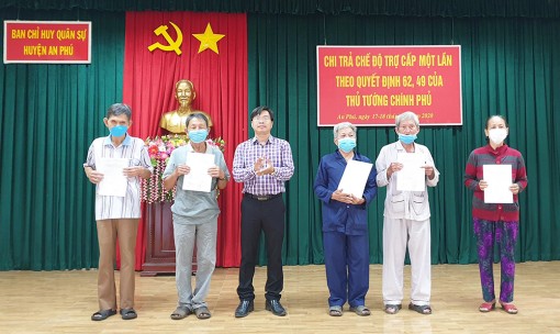 An Phú: 465 trường hợp được chi trả trợ cấp một lần theo quyết định của Thủ tướng Chính phủ