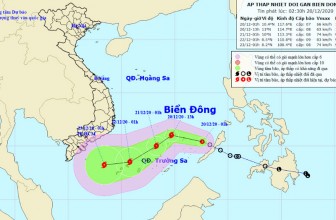 Áp thấp nhiệt đới giật cấp 9 cách đảo Song Tử Tây 380 km
