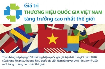 Giá trị thương hiệu của Việt Nam tăng cao nhất thế giới