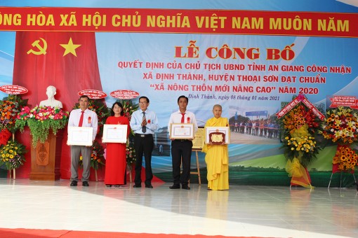 Định Thành đạt chuẩn “Xã nông thôn mới nâng cao” năm 2020