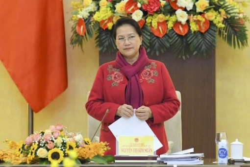 Chủ tịch Quốc hội Nguyễn Thị Kim Ngân chủ trì phiên họp thứ hai của Hội đồng Bầu cử quốc gia