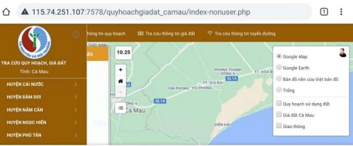 Vận hành thử nghiệm Hệ thống thông tin về quy hoạch sử dụng đất và giá đất tỉnh Cà Mau