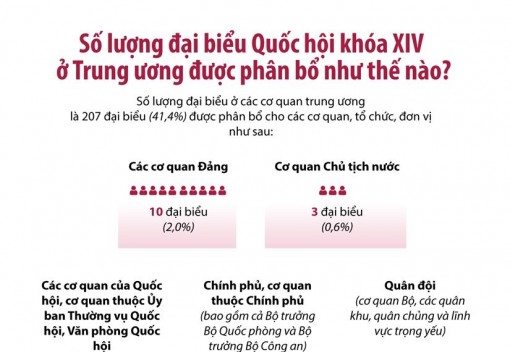 Số lượng ĐBQH khóa XIV ở Trung ương được phân bổ như thế nào?