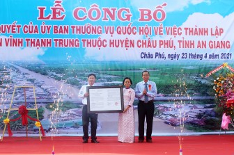 Công bố thành lập thị trấn Vĩnh Thạnh Trung