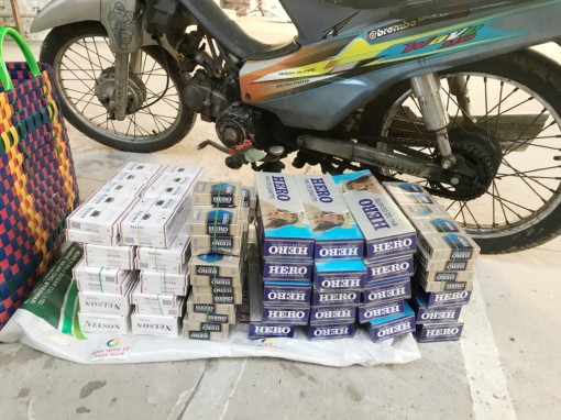 Công an xã An Hòa thu giữ 350 gói thuốc lá ngoại nhập lậu