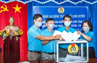 Liên đoàn Lao động TP. Long Xuyên phát động quyên góp quỹ ủng hộ phòng, chống dịch bệnh COVID-19