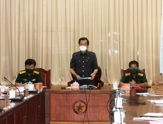 Bí thư Tỉnh ủy An Giang Lê Hồng Quang làm việc với Bộ Chỉ huy Quân sự tỉnh
