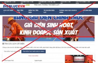Cảnh báo trang web giả mạo thương hiệu Tập đoàn Điện lực Việt Nam