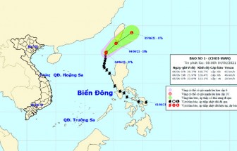 Bão số 1 suy yếu thành áp thấp nhiệt đới trong 12 giờ tới