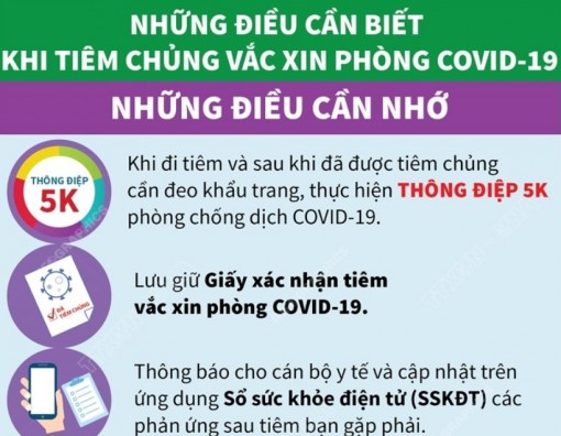 Những điều cần nhớ khi tiêm chủng vaccine phòng COVID-19