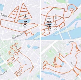 Người đàn ông "vẽ" đủ thứ hình trên bản đồ Hà Nội bằng cách chạy bộ