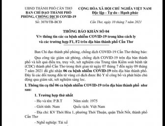 Ca nhiễm COVID-19 ở Cần Thơ không đến An Giang