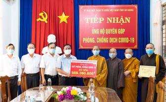 Ban Trị sự Giáo hội Phật giáo Việt Nam tỉnh An Giang ủng hộ trên 566 triệu đồng quỹ Phòng, chống dịch bệnh COVID-19 tỉnh