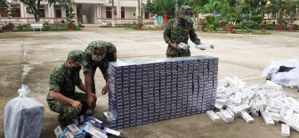 Bộ đội Biên phòng An Giang bắt 2 vụ buôn lậu, thu giữ 6.000 gói thuốc lá các loại