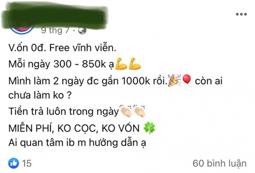Chiêu lừa “việc làm thu nhập cao” mùa dịch