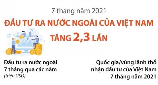 7 tháng năm 2021, đầu tư ra nước ngoài của Việt Nam tăng 2,3 lần