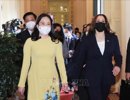 Phó Chủ tịch nước Võ Thị Ánh Xuân tiếp Phó Tổng thống Hoa Kỳ Kamala Harris