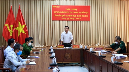 Quân khu 9 tổ chức hội nghị trực tuyến hiệp đồng vận chuyển vaccine