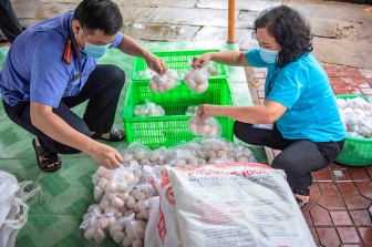 Trao 2.260 kg gạo và 2.000 trứng vịt cho 220 hộ công nhân lao động tại các tổ nhà trọ công nhân ở TP. Long Xuyên
