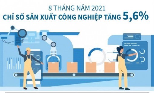 Chỉ số sản xuất công nghiệp tăng 5,6% trong 8 tháng