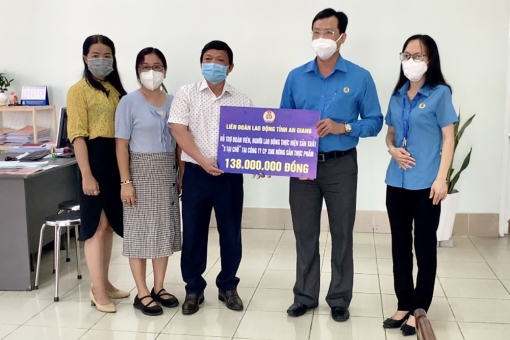 Liên đoàn Lao động tỉnh An Giang hỗ trợ đoàn viên, người lao động trong doanh nghiệp “3 tại chỗ” hơn 3,4 tỷ đồng