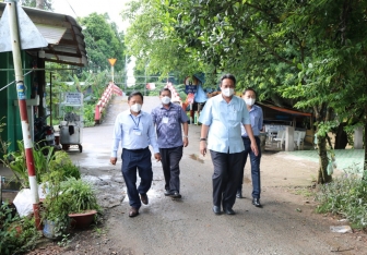 Lãnh đạo huyện Châu Thành kiểm tra công tác phòng, chống dịch bệnh COVID-19 tại thị trấn An Châu