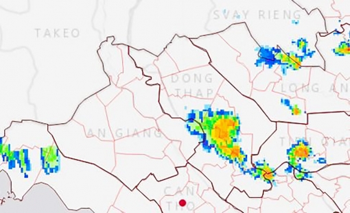 An Giang: Cảnh báo mưa giông chiều 19-10-2021