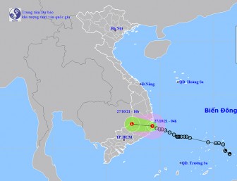Thời tiết ngày 27-10: Áp thấp nhiệt đới di chuyển theo hướng Tây Tây Bắc, Nam Trung Bộ và Tây Nguyên mưa to