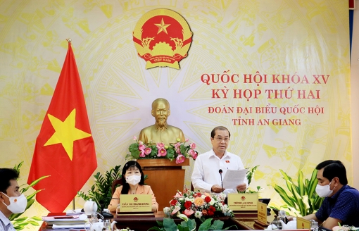Đại biểu Quốc hội tỉnh An Giang thảo luận tại phiên họp Quốc hội