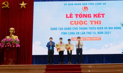 26 đề tài xuất sắc được trao giải tại cuộc thi Sáng tạo dành cho thanh thiếu niên, nhi đồng tỉnh Long An lần thứ 14, năm 2021