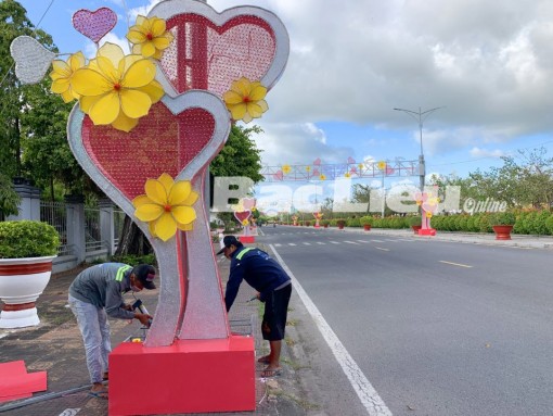 Bạc Liêu: Trang trí, chỉnh trang đô thị đón Tết Nguyên đán Nhâm Dần 2022