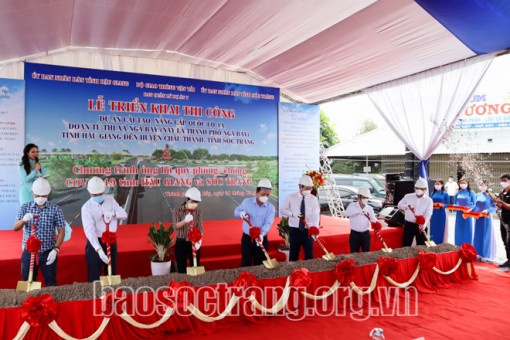 Sóc Trăng: Thi công Dự án cải tạo, nâng cấp Quốc lộ 1A, đoạn từ TP. Ngã Bảy đến huyện Châu Thành