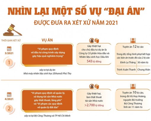 Nhìn lại một số vụ đại án được đưa ra xét xử năm 2021