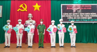 Nhiều Công an xã chính quy được tăng cường về huyện An Phú