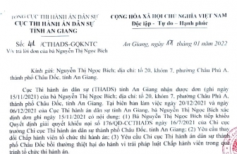 Trả lời phản ánh của bà Nguyễn Thị Ngọc Bích