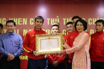 Đội tuyển Futsal Việt Nam đón nhận Bằng khen của Thủ tướng Chính phủ