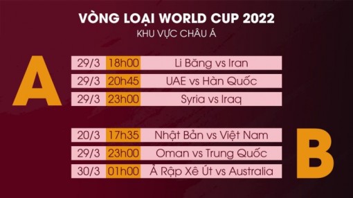 Lịch thi đấu vòng loại World Cup 2022: Nhật Bản vs Việt Nam