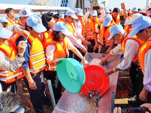 Tiếp tục phối hợp thả cá phóng sinh