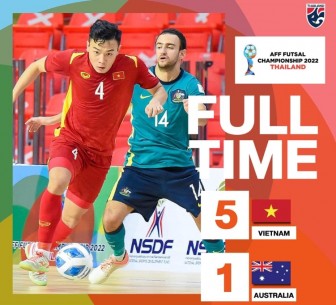 Thắng đậm Australia, tuyển futsal Việt Nam vào bán kết giải Đông Nam Á