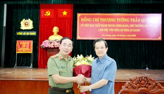 Thượng tướng Trần Quốc Tỏ, Thứ trưởng Bộ Công an thăm và làm việc với Công an An Giang