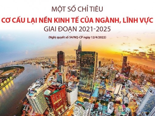 Một số chỉ tiêu cơ cấu lại kinh tế ngành, lĩnh vực giai đoạn 2021-2025