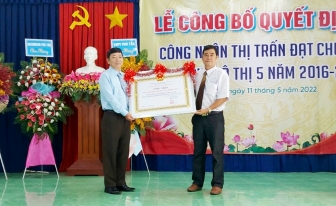 Thị trấn Phú Mỹ đón nhận danh hiệu đạt chuẩn “Văn minh đô thị” 5 năm