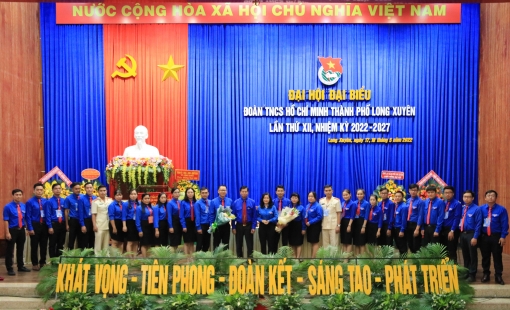 Bí thư Thành đoàn Long Xuyên Nguyễn Khánh Hoàng tái đắc cử nhiệm kỳ 2022-2027