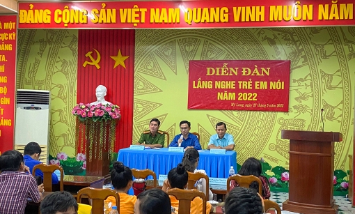 UBND phường Mỹ Long tổ chức diễn đàn "Lắng nghe ý kiến trẻ em nói năm 2022"
