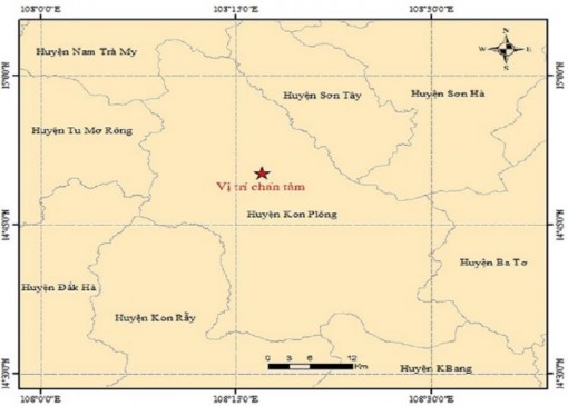 Kon Tum lại xảy ra động đất 3.7 độ Richter