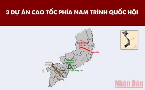 3 dự án cao tốc phía nam trình Quốc hội
