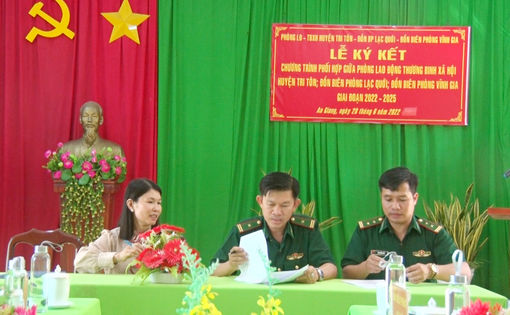 Đồn Biên phòng Lạc Quới, Vĩnh Gia tăng cường phối hợp Phòng Lao động - Thương binh và Xã hội huyện Tri Tôn