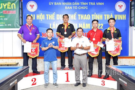 Trà Vinh: Giải bi-da Đại hội thể dục thể thao trao 02 bộ huy chương cho VĐV xuất sắc